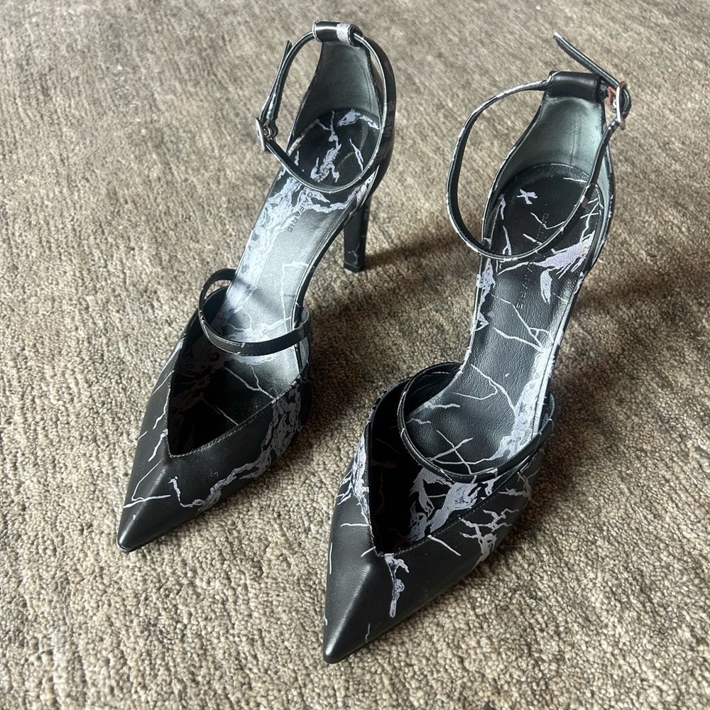 Balenciaga FW 2013 by Alexander Wang iconic Marble heels 38.5 black grey